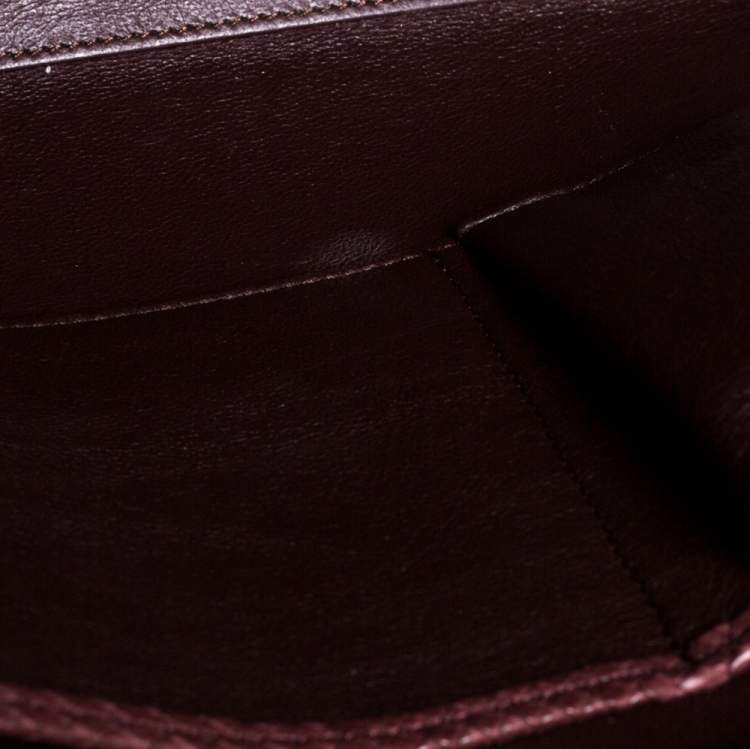 Pre Owned Celine Burgundy Python Micro Luggage Tote