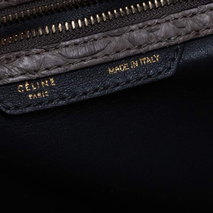 Pre Owned Celine Grey Python Micro Luggage Tote