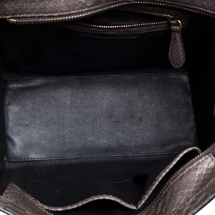 Pre Owned Celine Grey Python Micro Luggage Tote