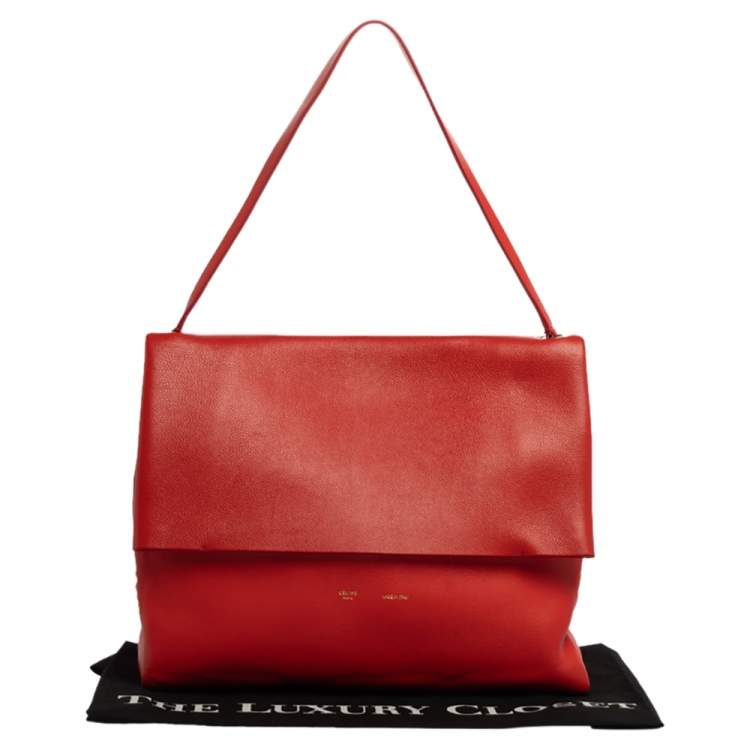 Pre Owned Celine Red Leather All Soft Shoulder Bag