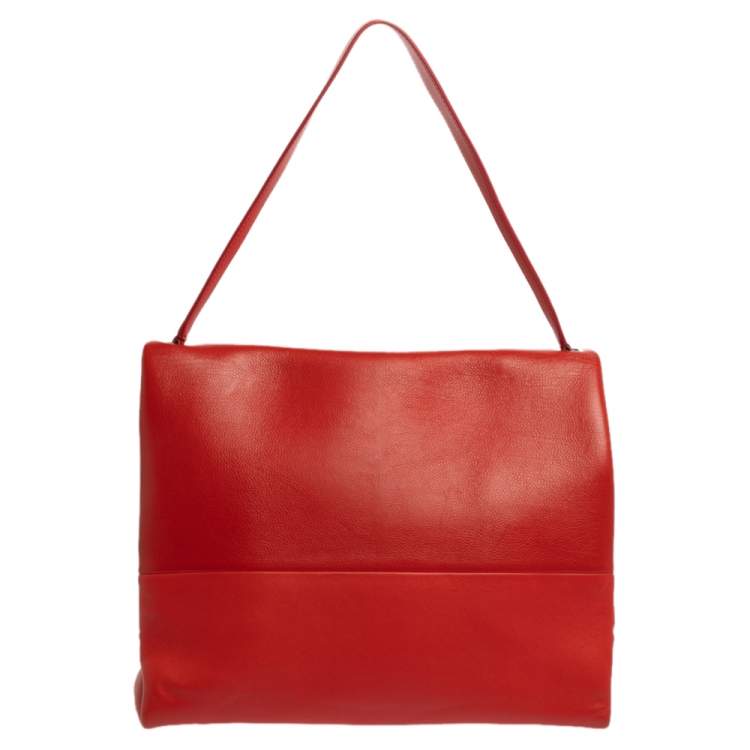 Pre Owned Celine Red Leather All Soft Shoulder Bag