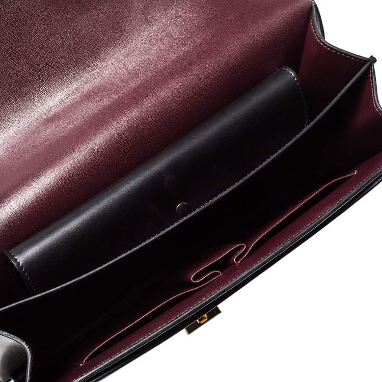 Pre Owned Celine Black Leather Large Case Flap Chain Bag