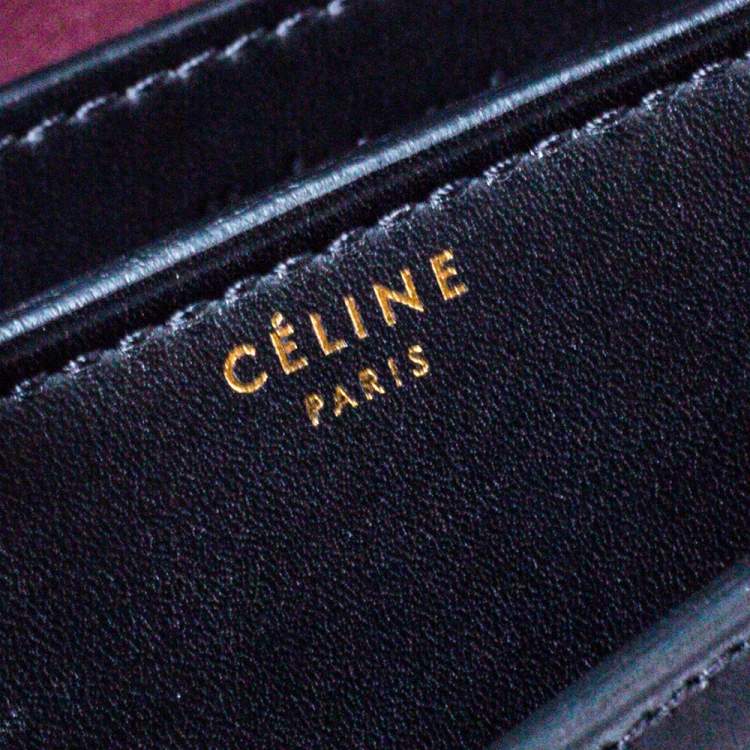 Pre Owned Celine Black Leather Large Case Flap Chain Bag