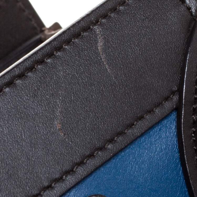 Pre Owned Celine Tri Color Leather Nano Luggage Tote