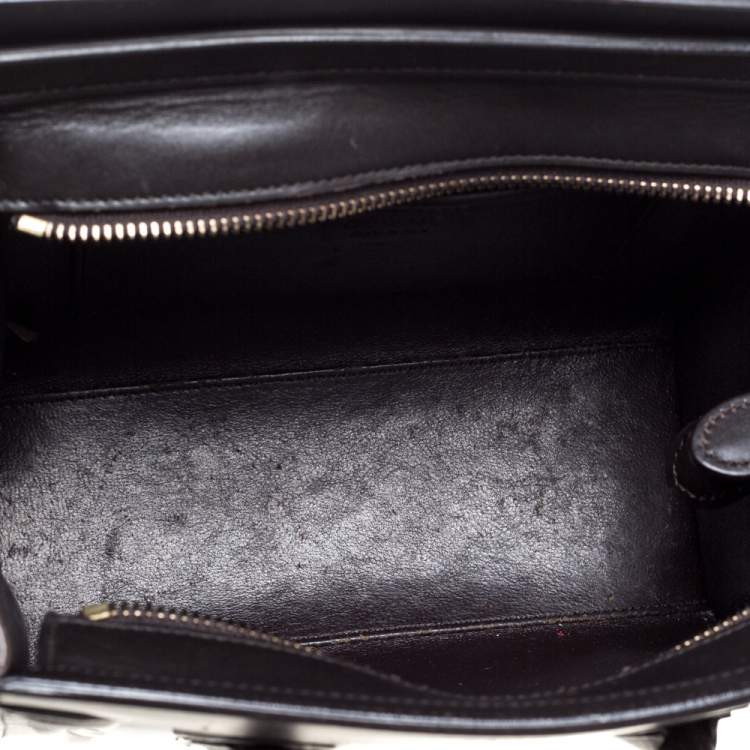 Pre Owned Celine Tri Color Leather Nano Luggage Tote
