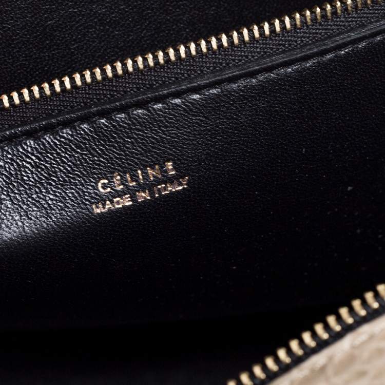 Pre Owned Celine Light Olive Green Python Medium Edge Top Handle Bag