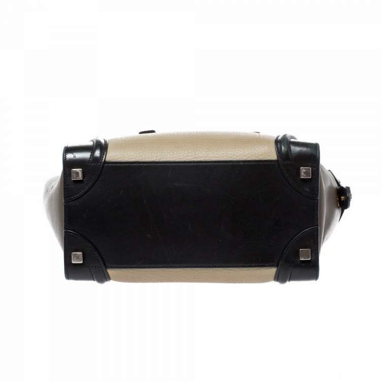 Pre Owned Celine Tri Color Leather Micro Luggage Tote