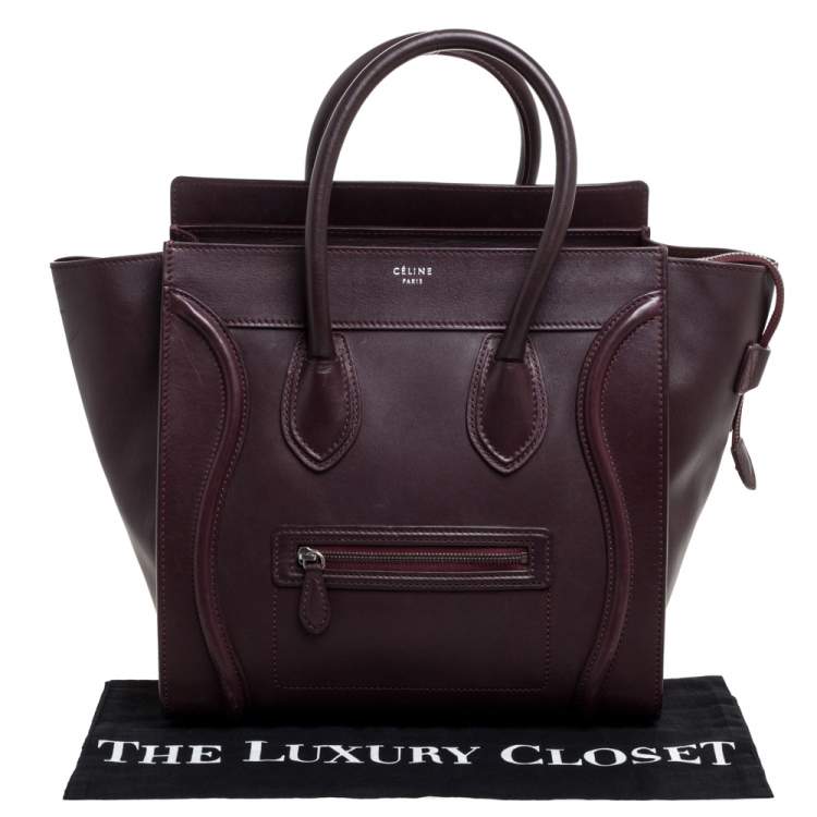 مملوكة مسبقًا Celine Burgundy Leather Mini Luggage Tote