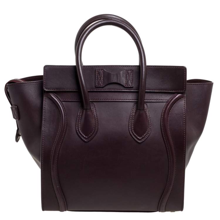 مملوكة مسبقًا Celine Burgundy Leather Mini Luggage Tote
