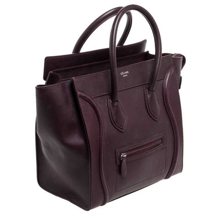 مملوكة مسبقًا Celine Burgundy Leather Mini Luggage Tote