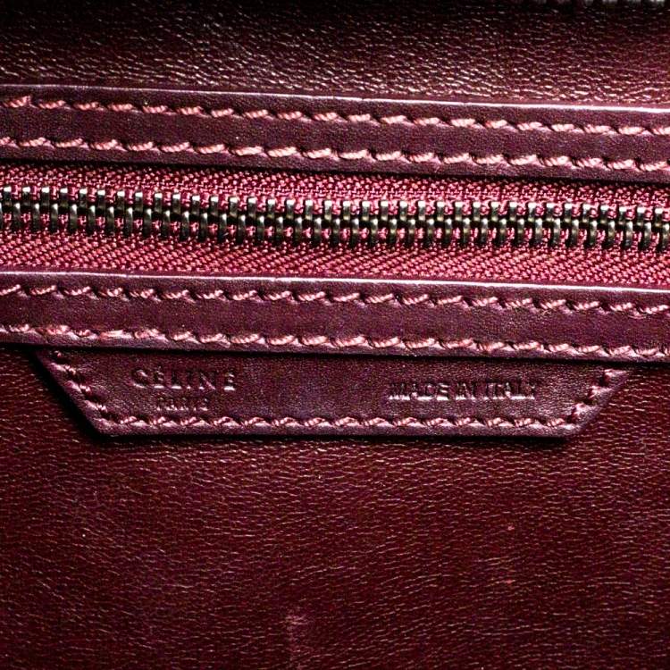 مملوكة مسبقًا Celine Burgundy Leather Mini Luggage Tote