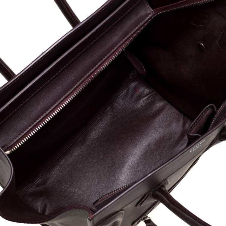 مملوكة مسبقًا Celine Burgundy Leather Mini Luggage Tote