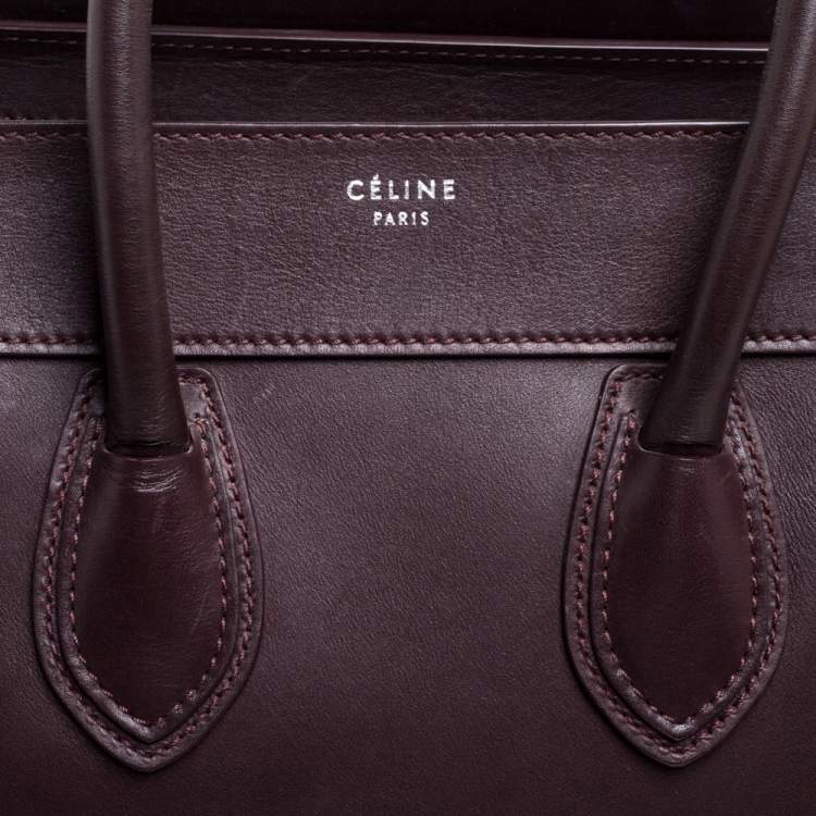 مملوكة مسبقًا Celine Burgundy Leather Mini Luggage Tote