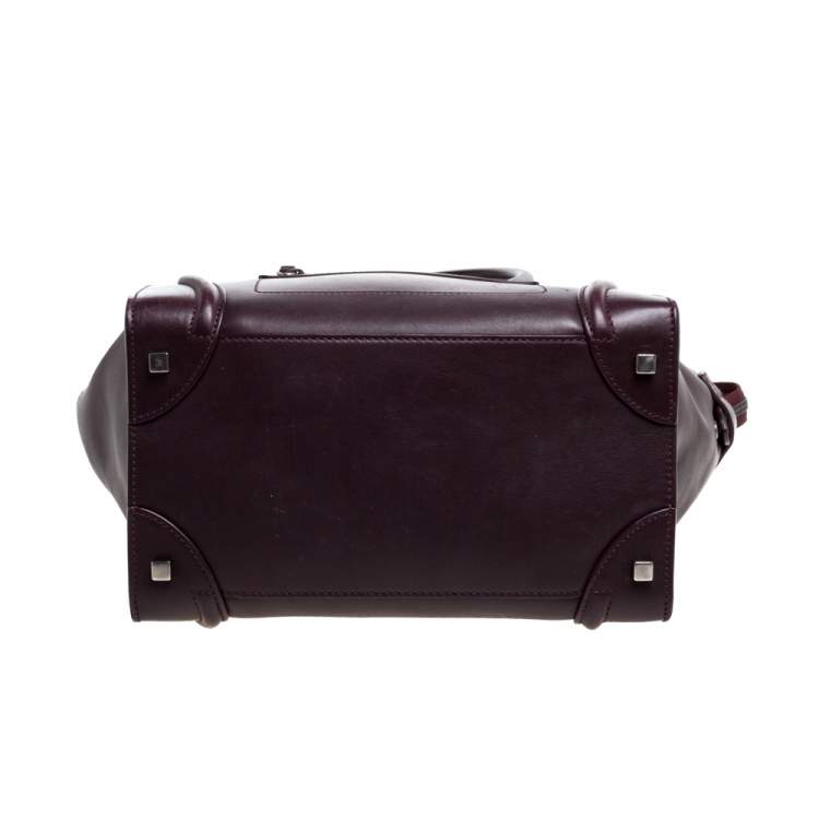 مملوكة مسبقًا Celine Burgundy Leather Mini Luggage Tote
