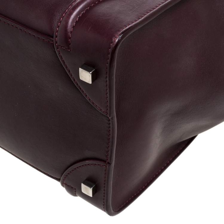 مملوكة مسبقًا Celine Burgundy Leather Mini Luggage Tote