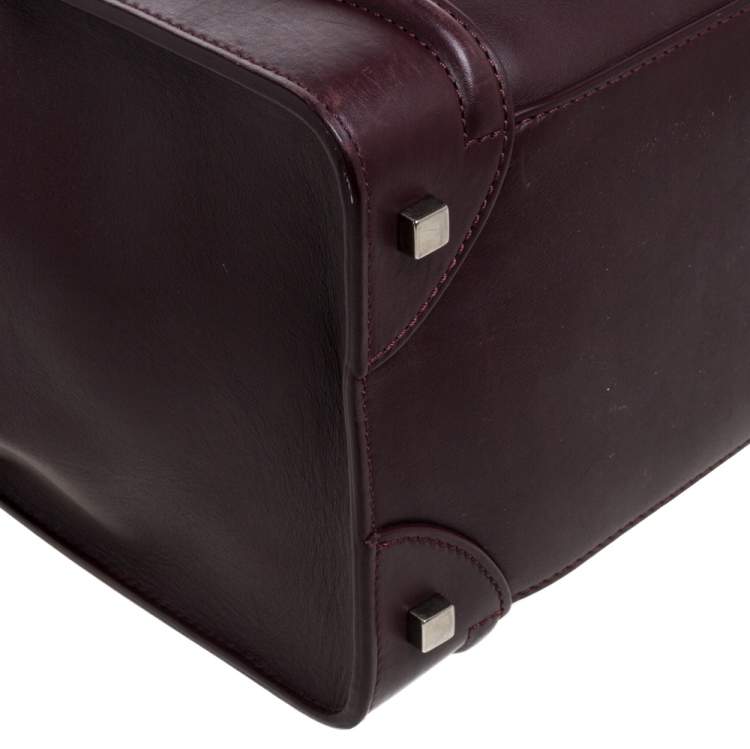 مملوكة مسبقًا Celine Burgundy Leather Mini Luggage Tote