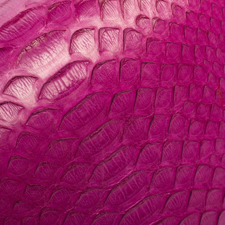 Pre Owned Celine Purple Python Small Classic Box Flap Bag