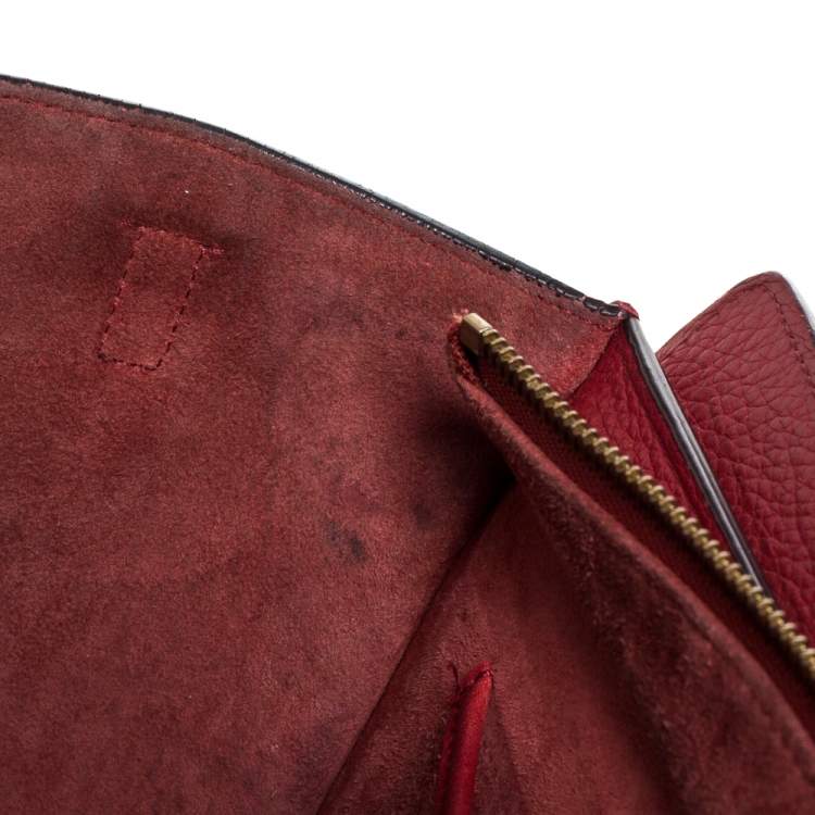 Pre Owned Celine Red Leather Nano Luggage Tote