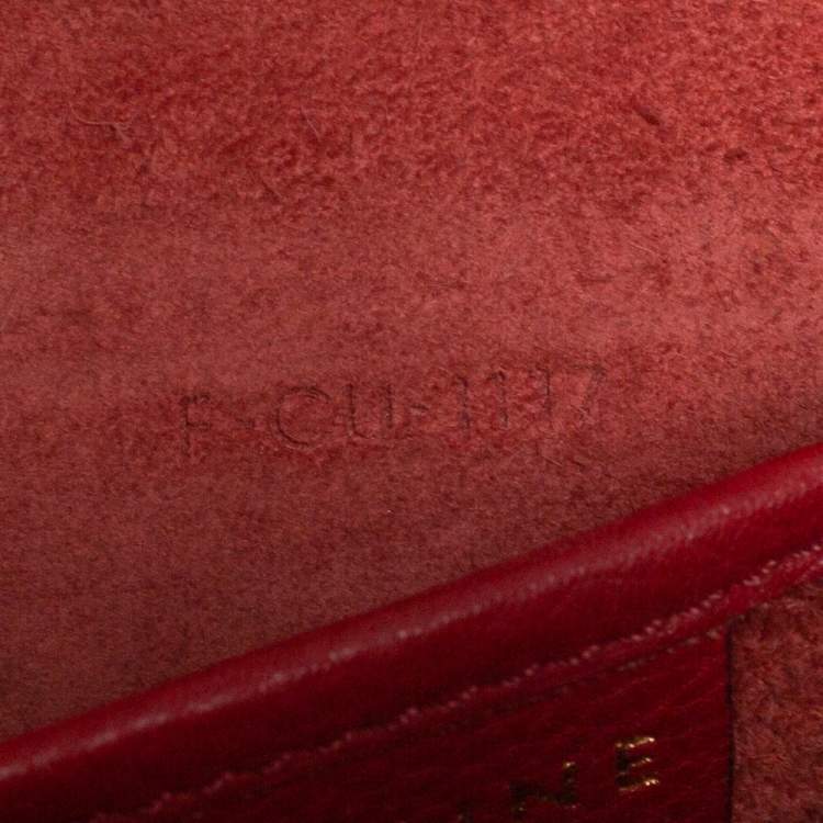 Pre Owned Celine Red Leather Nano Luggage Tote