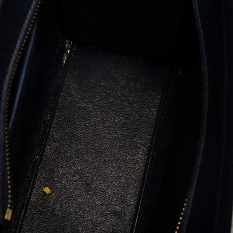 Pre Owned Celine Blue Leather Nano Luggage Tote