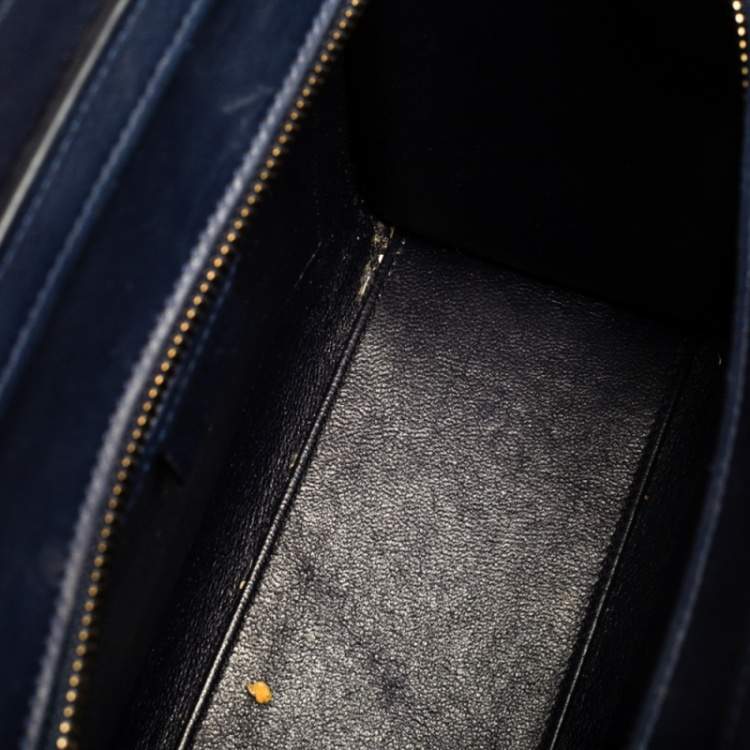 Pre Owned Celine Blue Leather Nano Luggage Tote