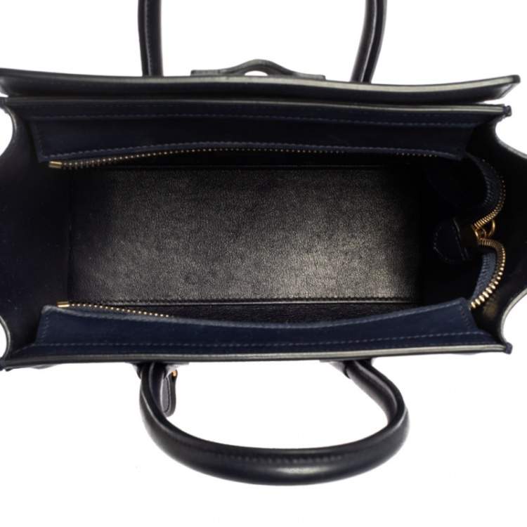 Pre Owned Celine Blue Leather Nano Luggage Tote