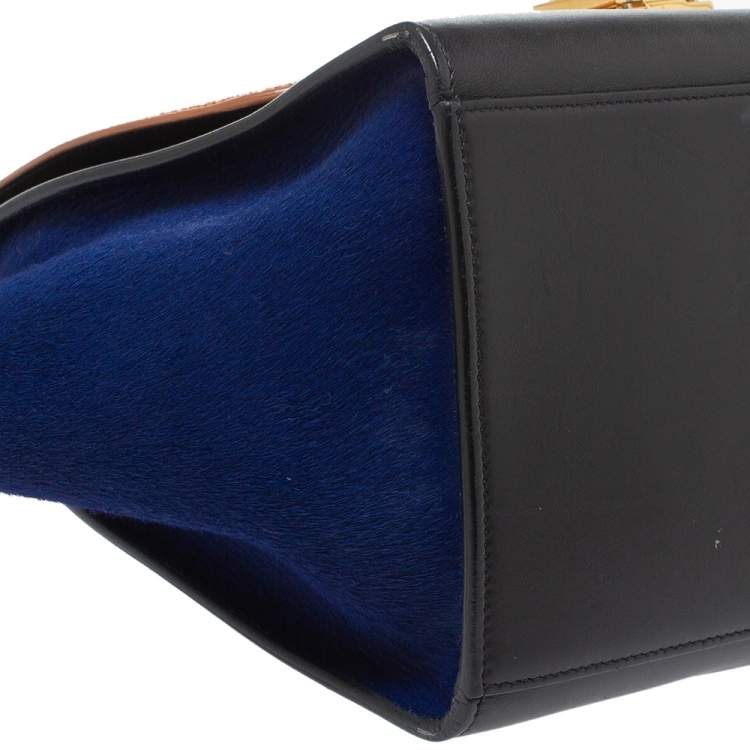 مملوكة مسبقًا Celine Tri Color Calfhair and Leather Small Trapeze Bag