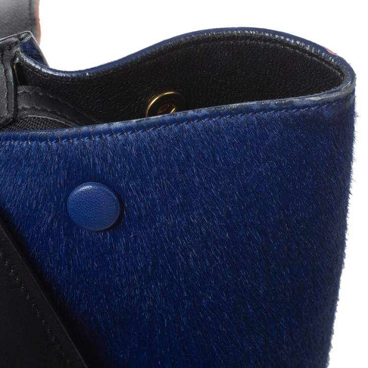 مملوكة مسبقًا Celine Tri Color Calfhair and Leather Small Trapeze Bag