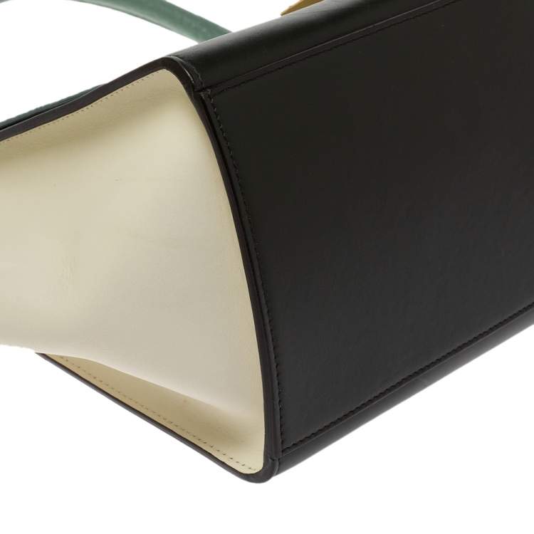 Pre Owned Celine Tri Color Leather Small Trapeze Bag