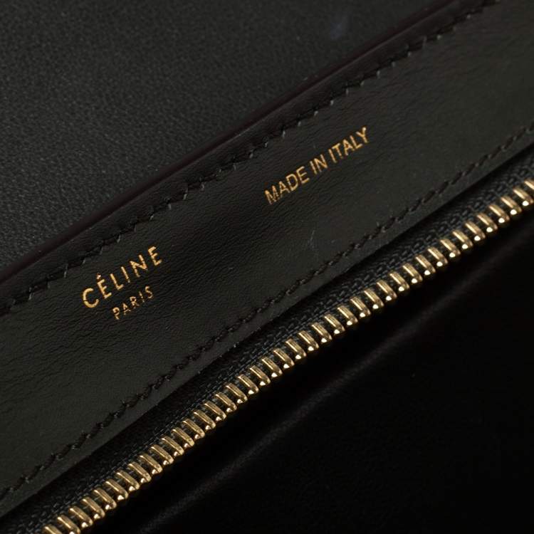 Pre Owned Celine Tri Color Leather Small Trapeze Bag