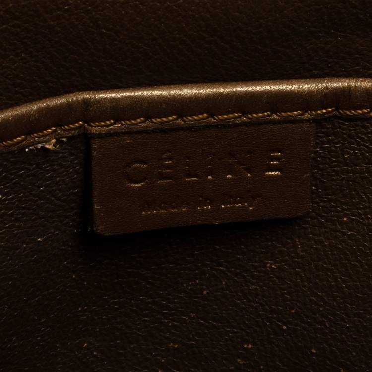 Pre Owned Celine Tri Color Leather Nano Luggage Tote