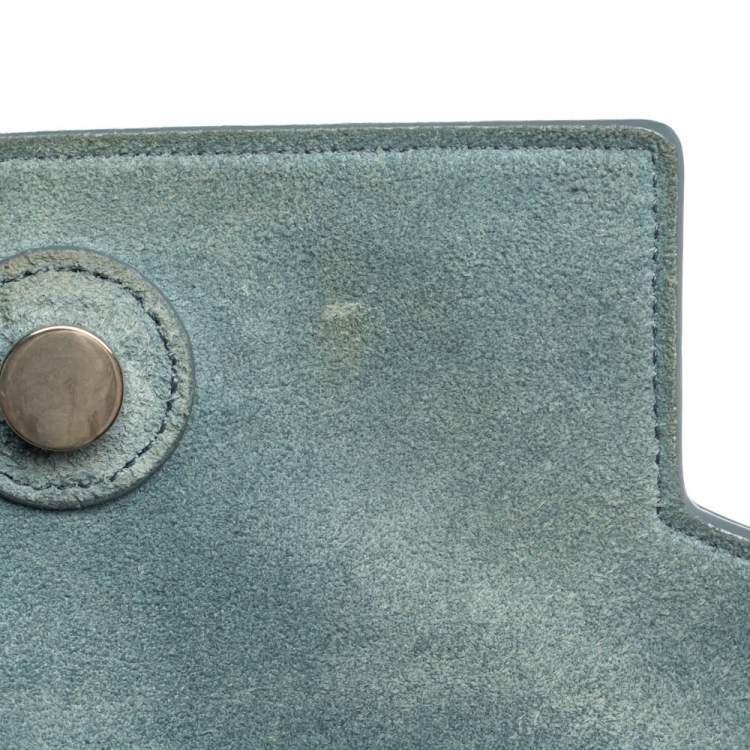 Pre Owned Celine Blue Leather Micro Belt Top Handle Bag