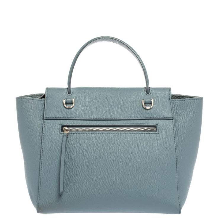 Pre Owned Celine Blue Leather Micro Belt Top Handle Bag