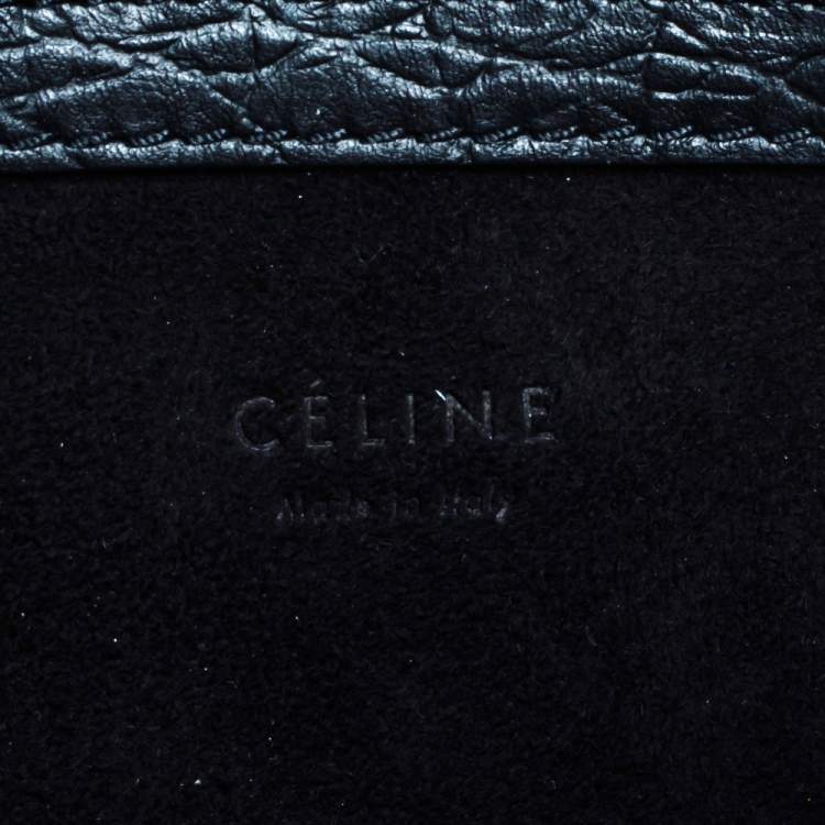 Pre Owned Celine Black Croc Embossed Leather Medium Phantom Luggage Tote 