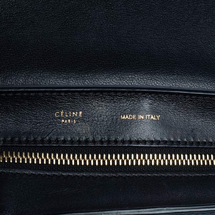 Pre Owned Celine Tri Color Leather and Suede Medium Trapeze Top Handle Bag