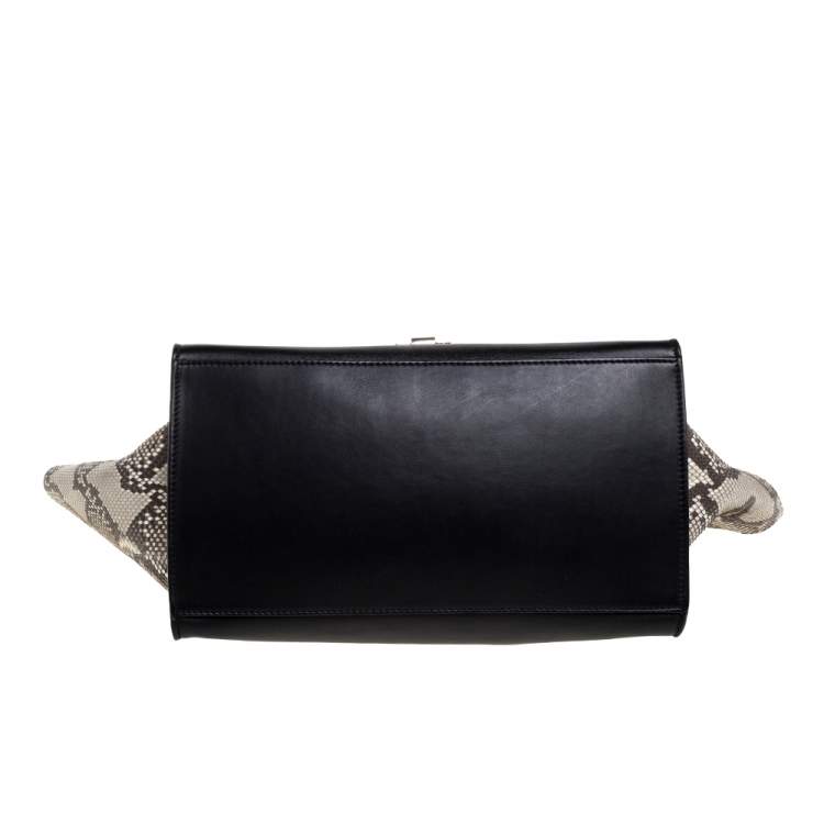 Pre Owned Celine Multicolor Python and  Leather Medium Trapeze Bag