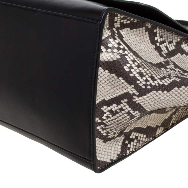 Pre Owned Celine Multicolor Python and  Leather Medium Trapeze Bag