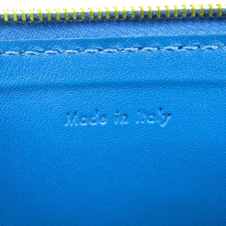 Pre Owned Celine Bicolor Blue/Beige Leather Clutch Bag