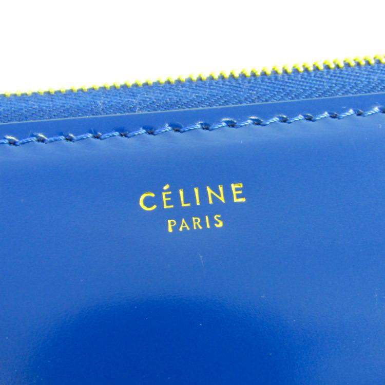 Pre Owned Celine Blue Leather Clutch Bag