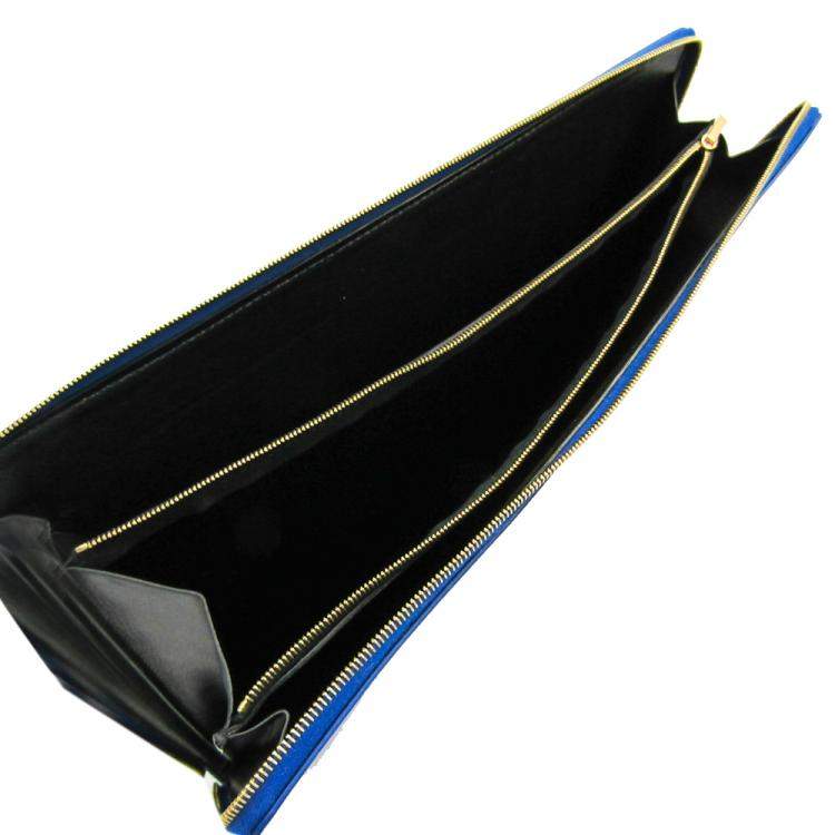 Pre Owned Celine Blue Leather Clutch Bag