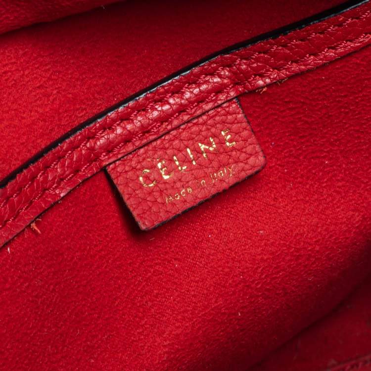 مملوكة مسبقًا Celine Red Leather Nano Luggage Tote