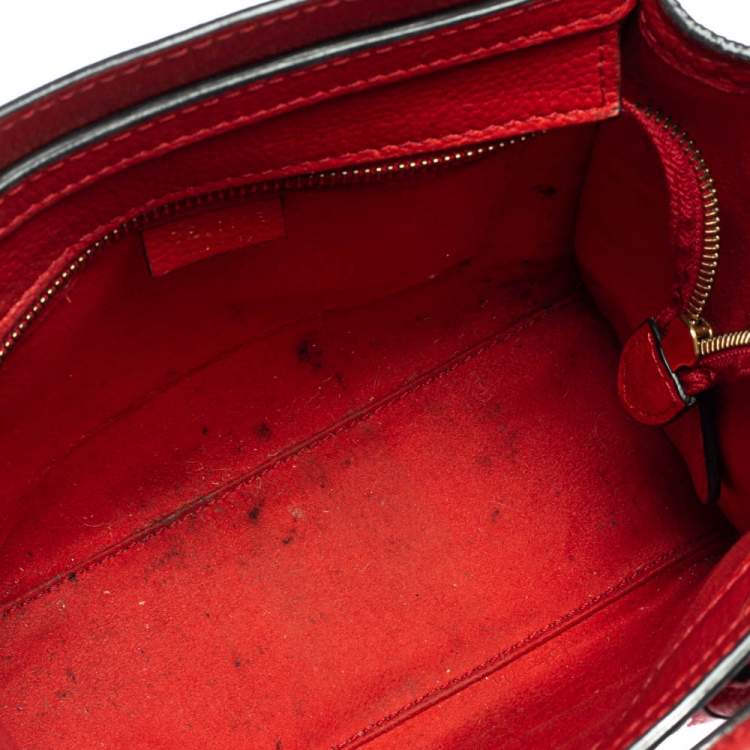 مملوكة مسبقًا Celine Red Leather Nano Luggage Tote