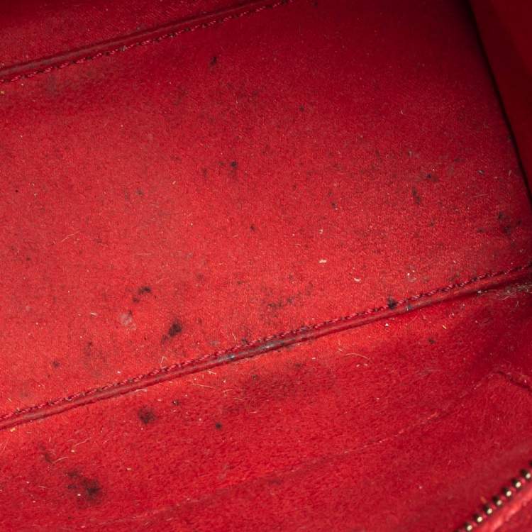 مملوكة مسبقًا Celine Red Leather Nano Luggage Tote