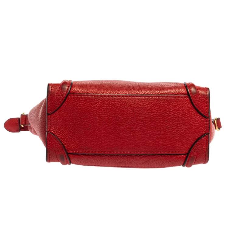 مملوكة مسبقًا Celine Red Leather Nano Luggage Tote