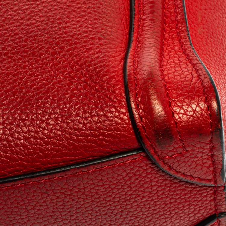 مملوكة مسبقًا Celine Red Leather Nano Luggage Tote