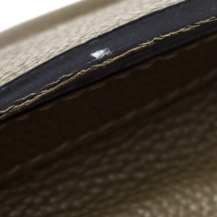 Pre Owned Celine Olive Green Leather Mini Luggage Tote