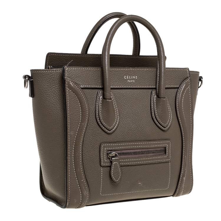 مملوكة مسبقًا Celine Grey Leather Nano Luggage Tote