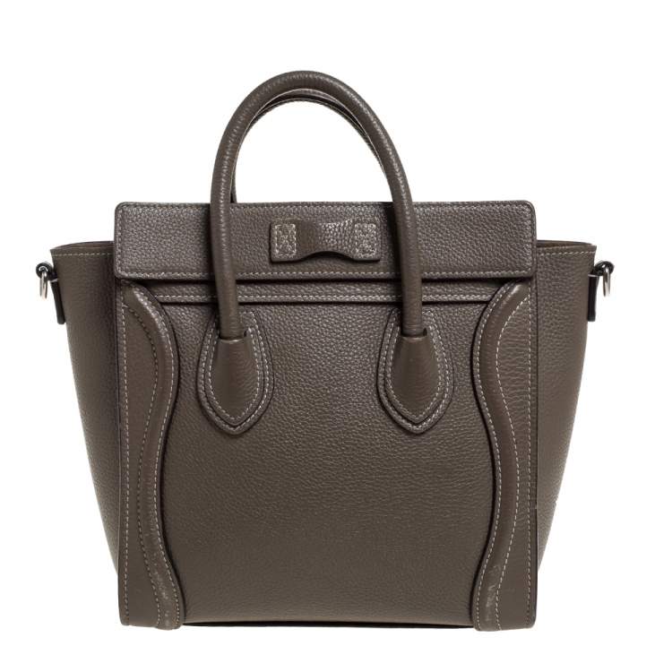 مملوكة مسبقًا Celine Grey Leather Nano Luggage Tote