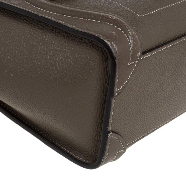 مملوكة مسبقًا Celine Grey Leather Nano Luggage Tote