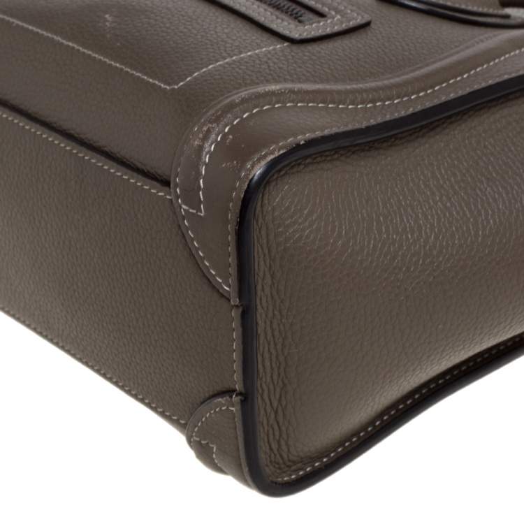 مملوكة مسبقًا Celine Grey Leather Nano Luggage Tote